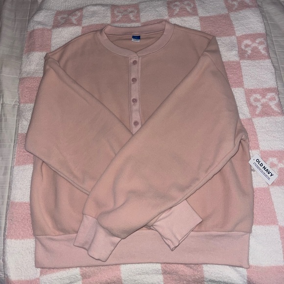 Old Navy Microfleece Henley Lounge Sweatshirt - Picture 1 of 8